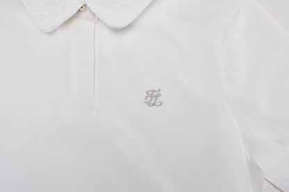 レースカラーパフTシャツ (ホワイト)