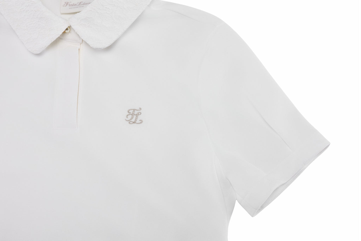 レースカラーパフTシャツ (ホワイト)