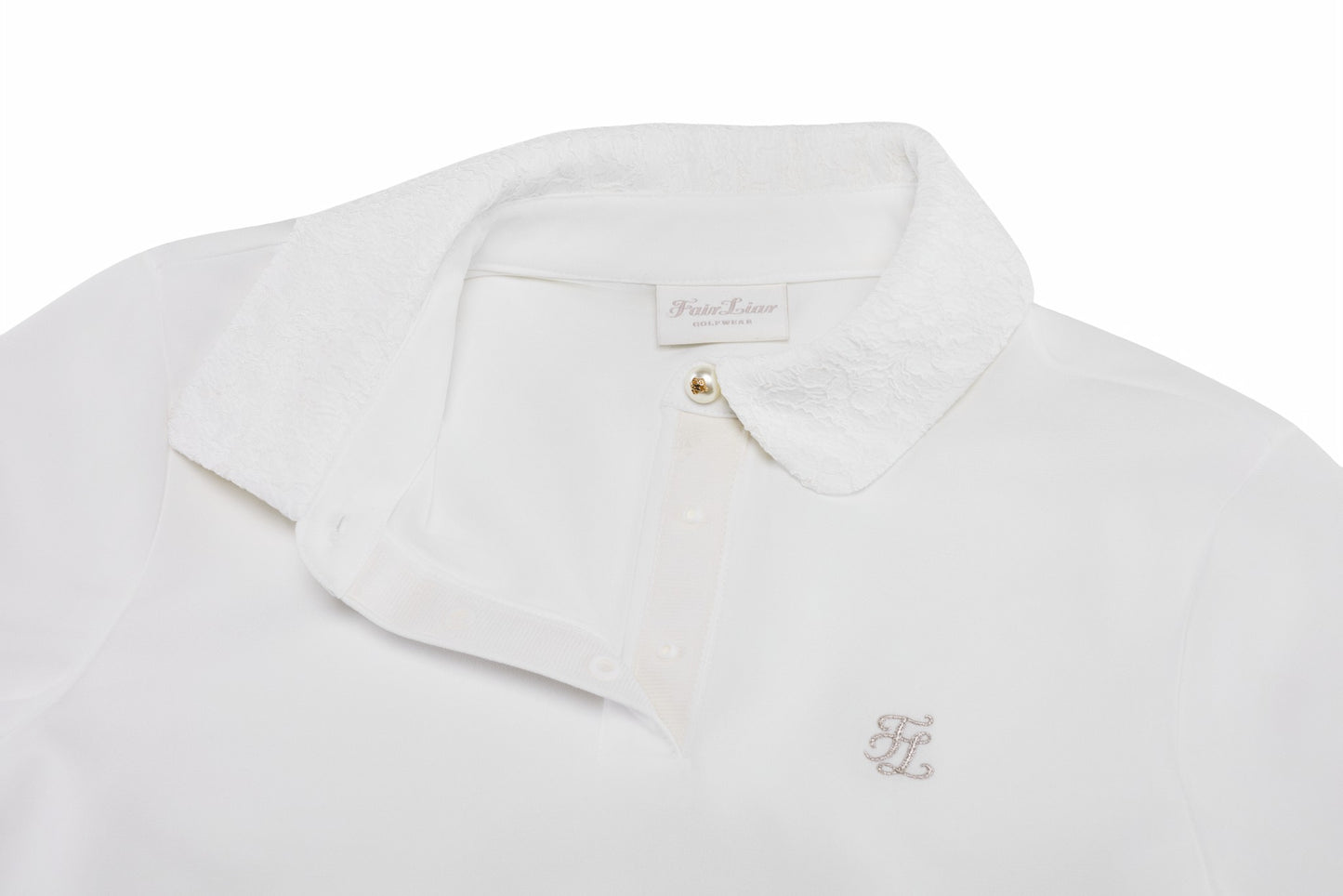 レースカラーパフTシャツ (ホワイト)