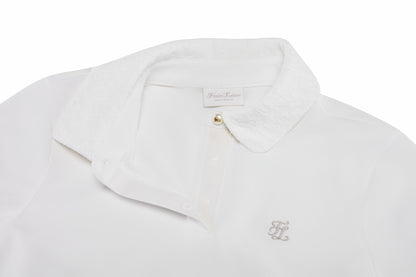 レースカラーパフTシャツ (ホワイト)