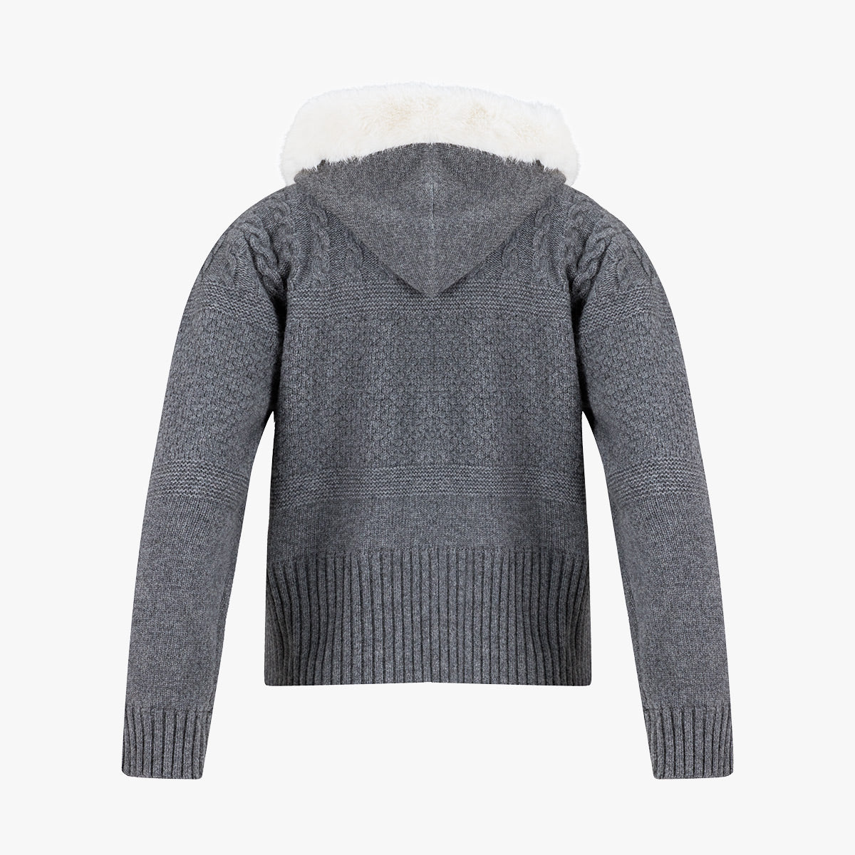 ファーフードジップアップ防風カーディガン