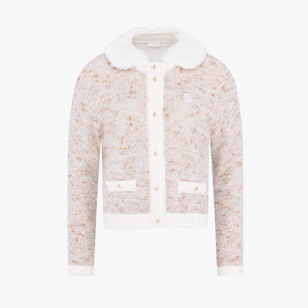 ファーカラー防風カーディガン