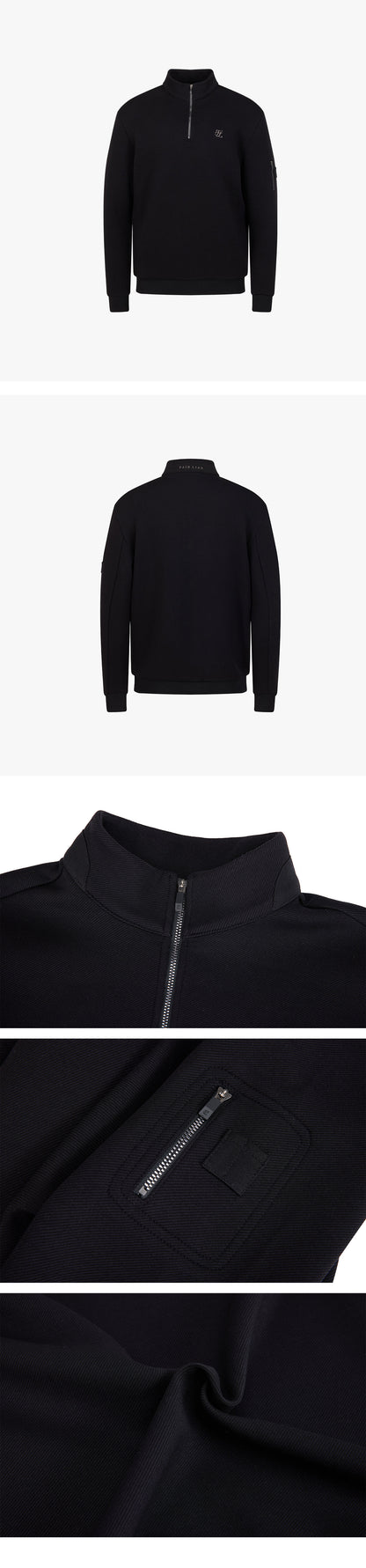 メンズジップアップハイネックブルゾンTシャツ