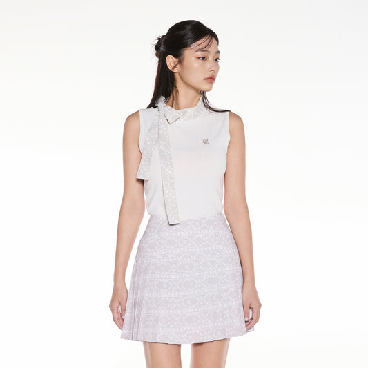 25SS パターンリボンノースリーブニット