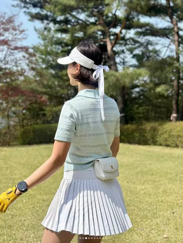 ジャガードショートスリーブニット