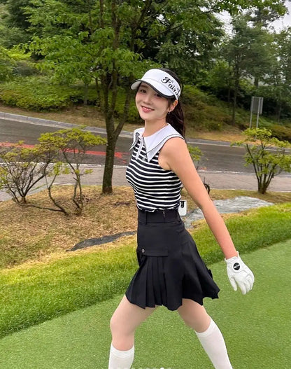 ハイウエストサイドプリーツスカート