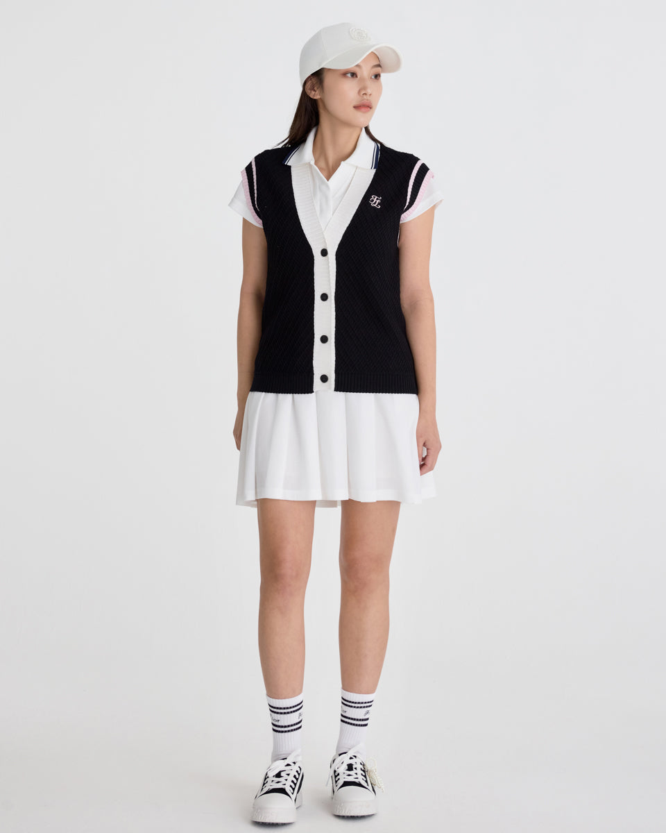 25SS バイカラーVネックベスト