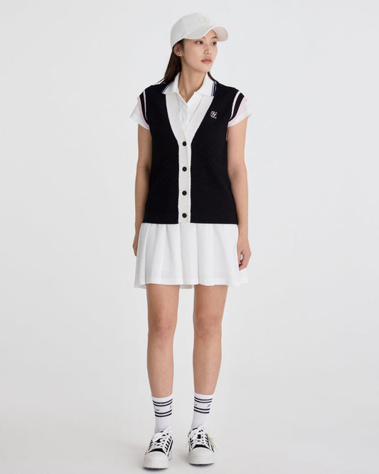 25SS バイカラーVネックベスト