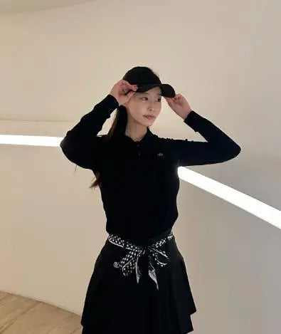 ウェーブカラーニット