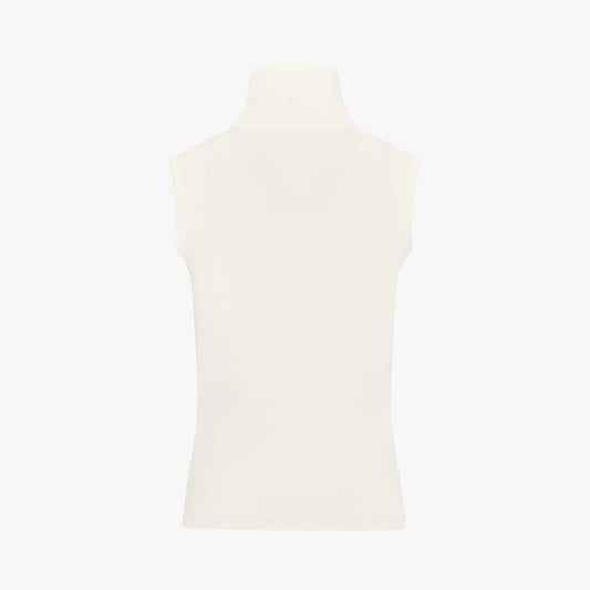 ハイネックスリーブレスニット (アイボリー)