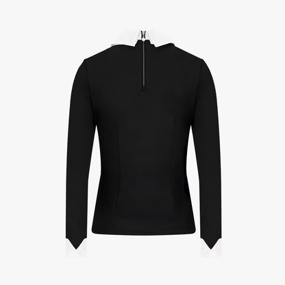 配色カラーリボンTシャツ (ブラック)