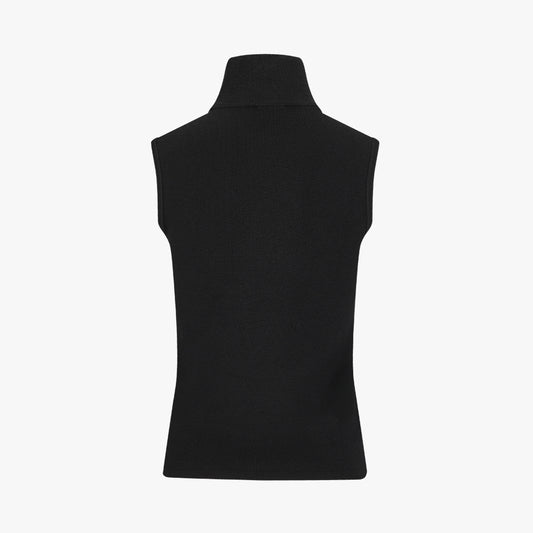 ハイネックスリーブレスニット (ブラック)