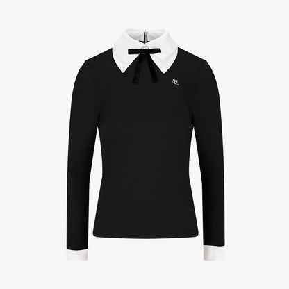 配色カラーリボンTシャツ (ブラック)