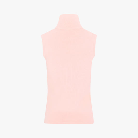 ハイネックスリーブレスニット (ピンク)