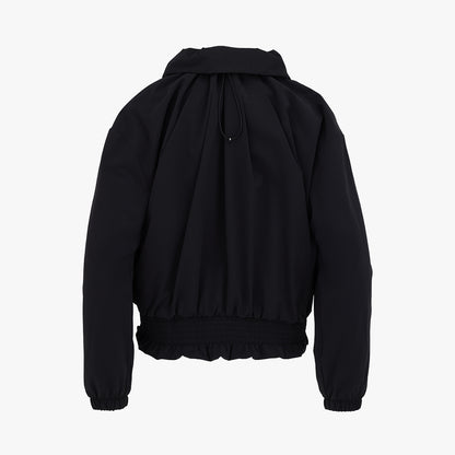 ラッフルヘムジップアップジャンパー (ブラック)