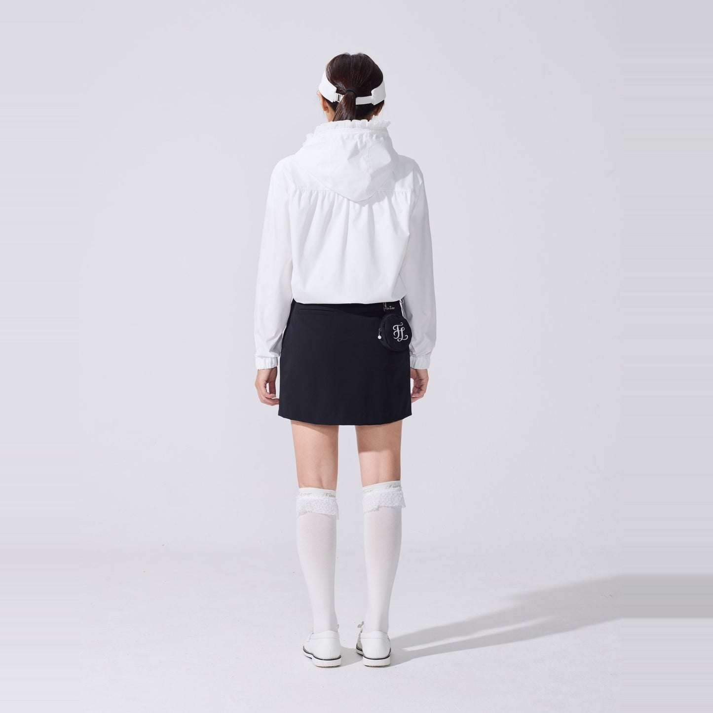 フォールディッドAラインスカート (ブラック)