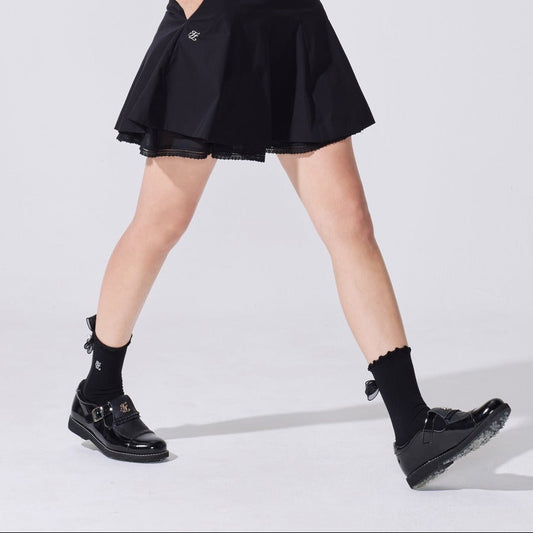 アンクルフリルリボンソックス (ブラック)